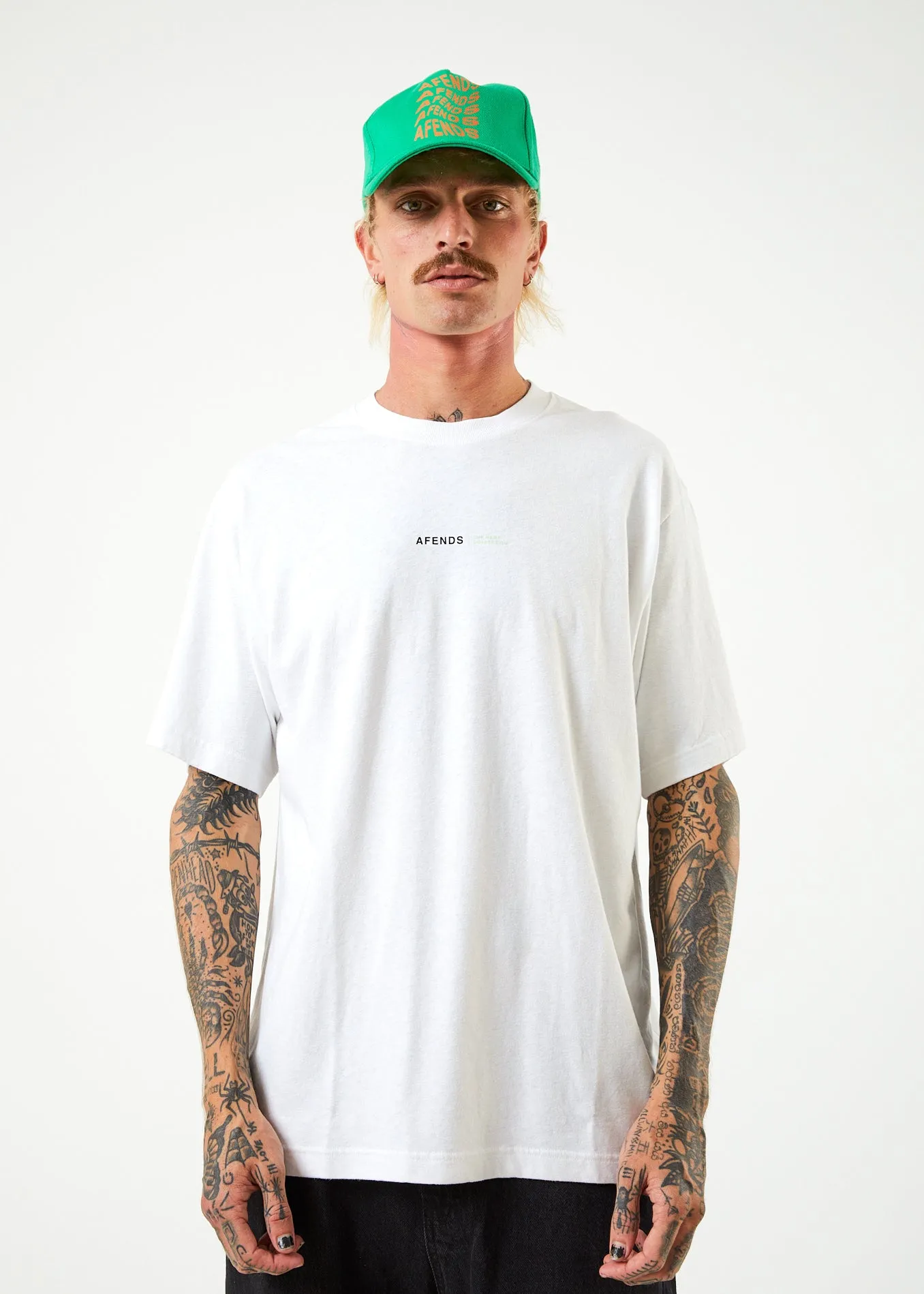 AFENDS Mens Horizon - Retro T-Shirt - White