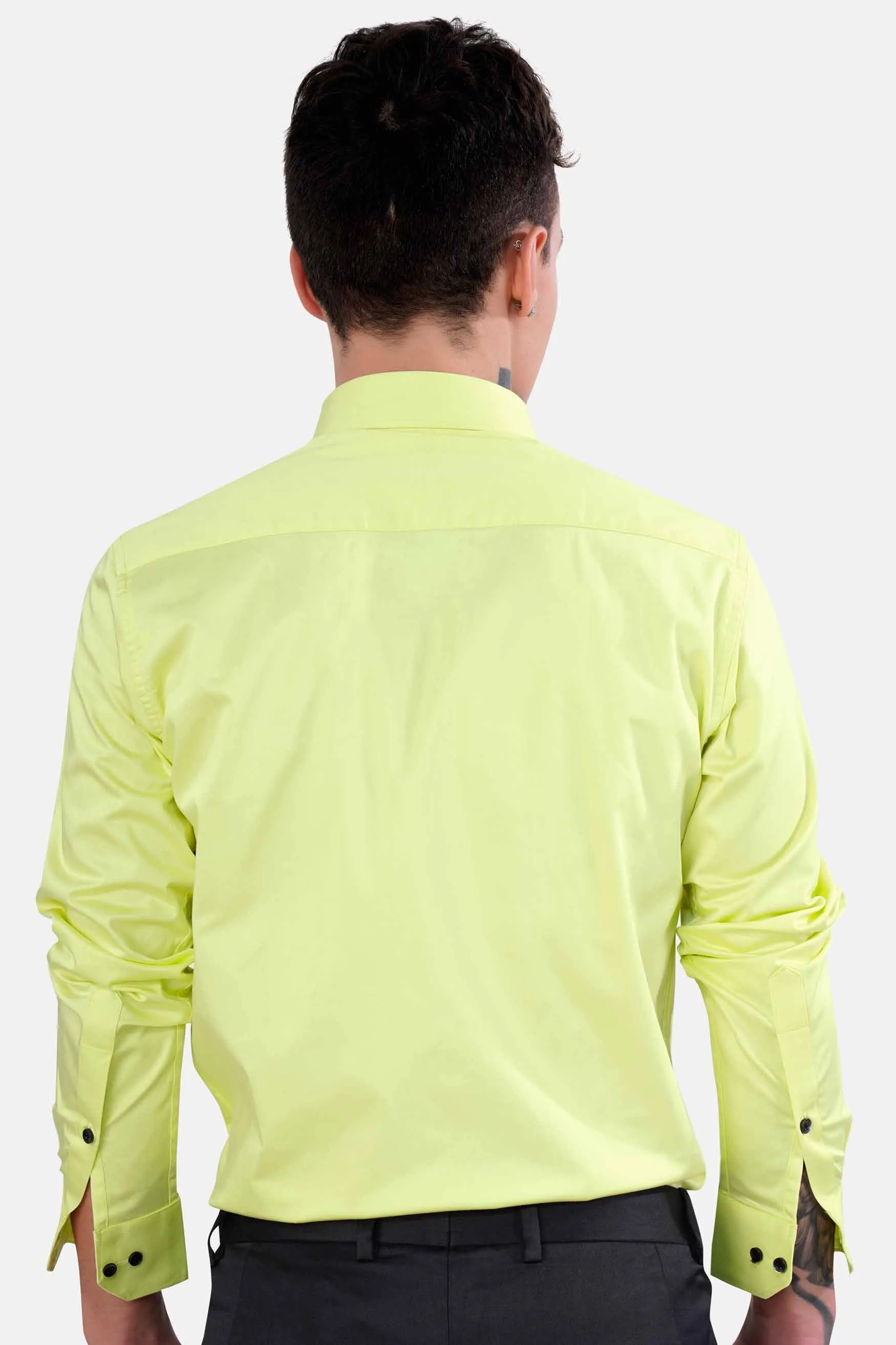 Arylide Green Subtle Sheen Super Soft Premium Cotton Shirt