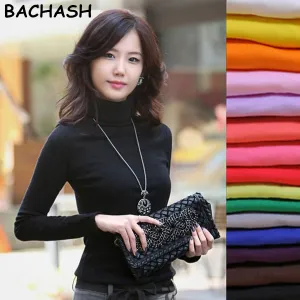 BACHASH 2017 High Quality Fashion Spring Autumn Winter Sweater Women Wool Turtleneck Pullovers Fashion Women's Solid Sweaters