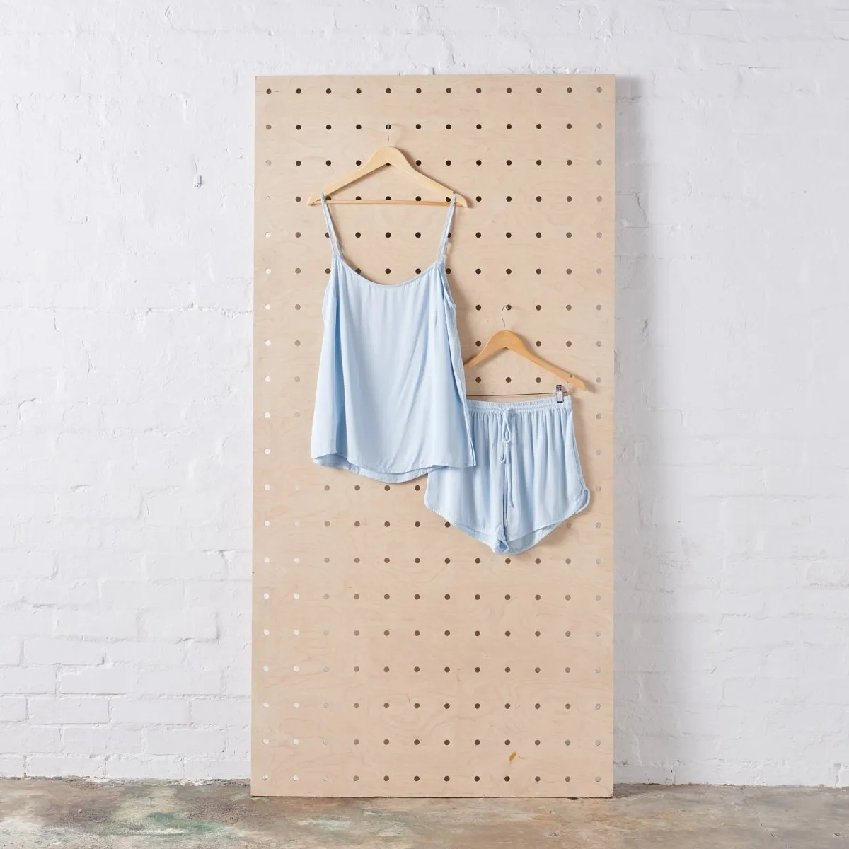 Bamboo Pyjama Set - Cami and Shorts in Baby Blue