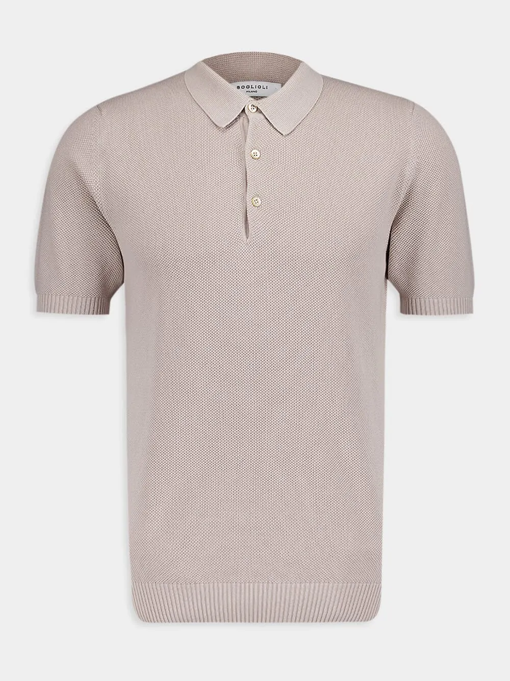 Beige Cotton Polo