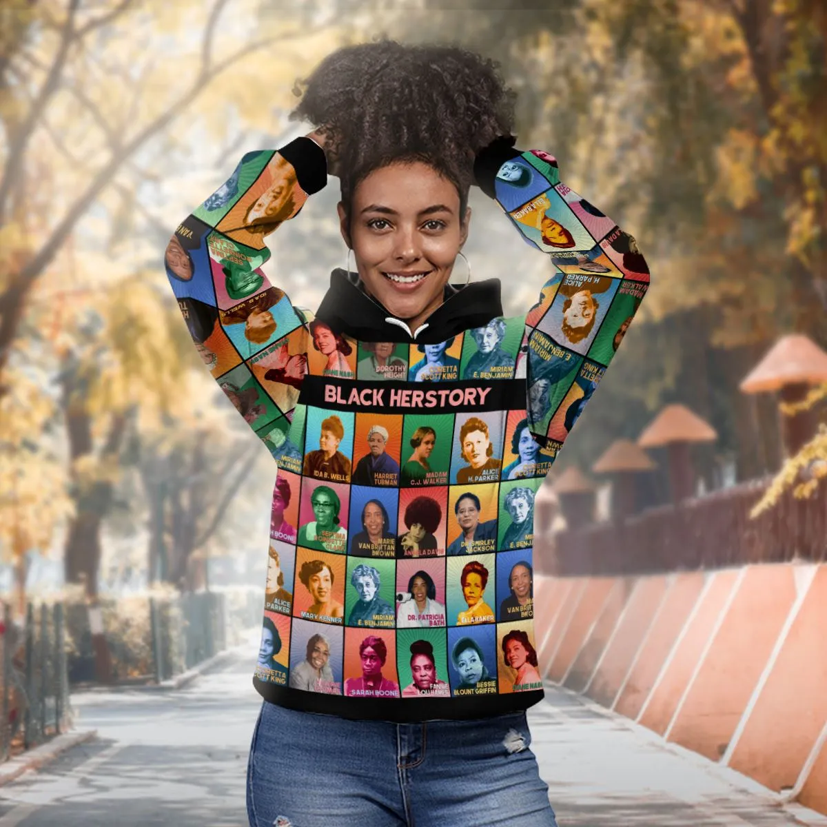 Black Herstory All-over Hoodie