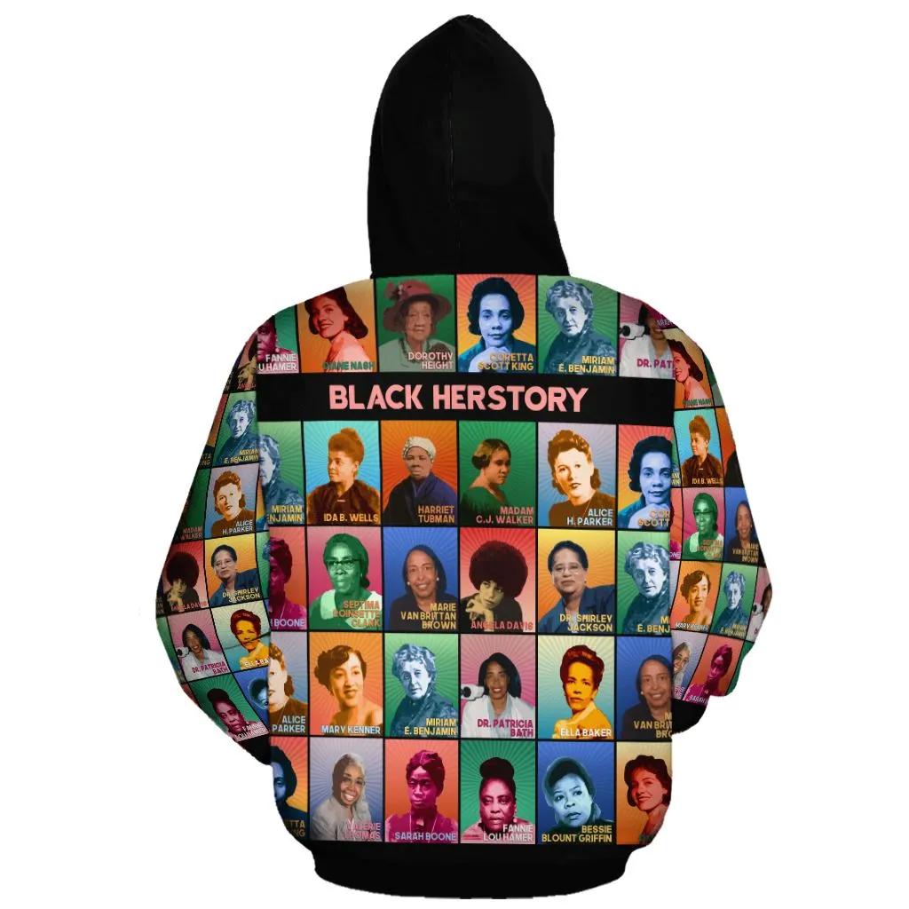 Black Herstory All-over Hoodie