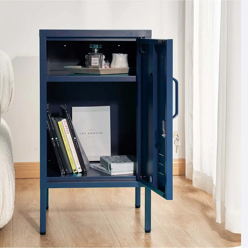 Blue Metal Bedside Table with Storage – ArtissIn