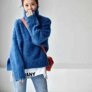 Blue Turtleneck Vintage Sweater