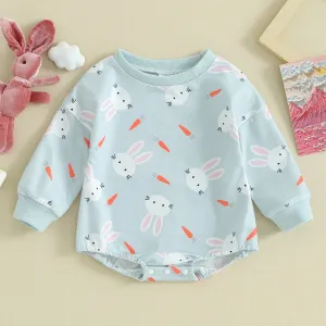 Bunny Cotton Sweatshirt Romper