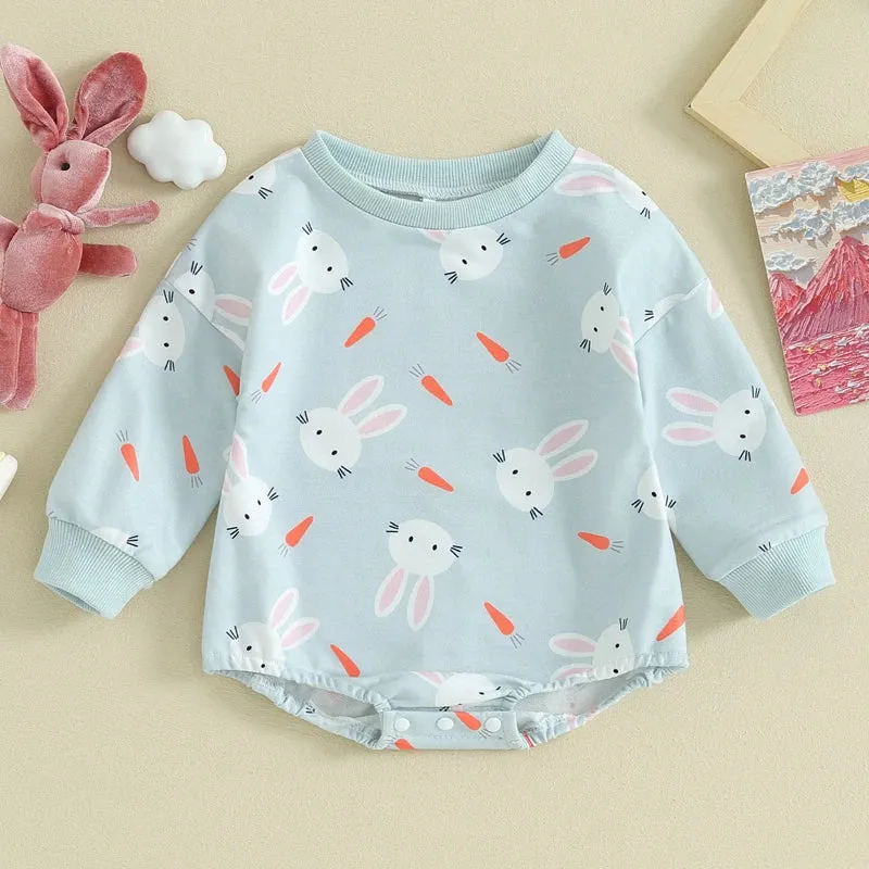 Bunny Cotton Sweatshirt Romper