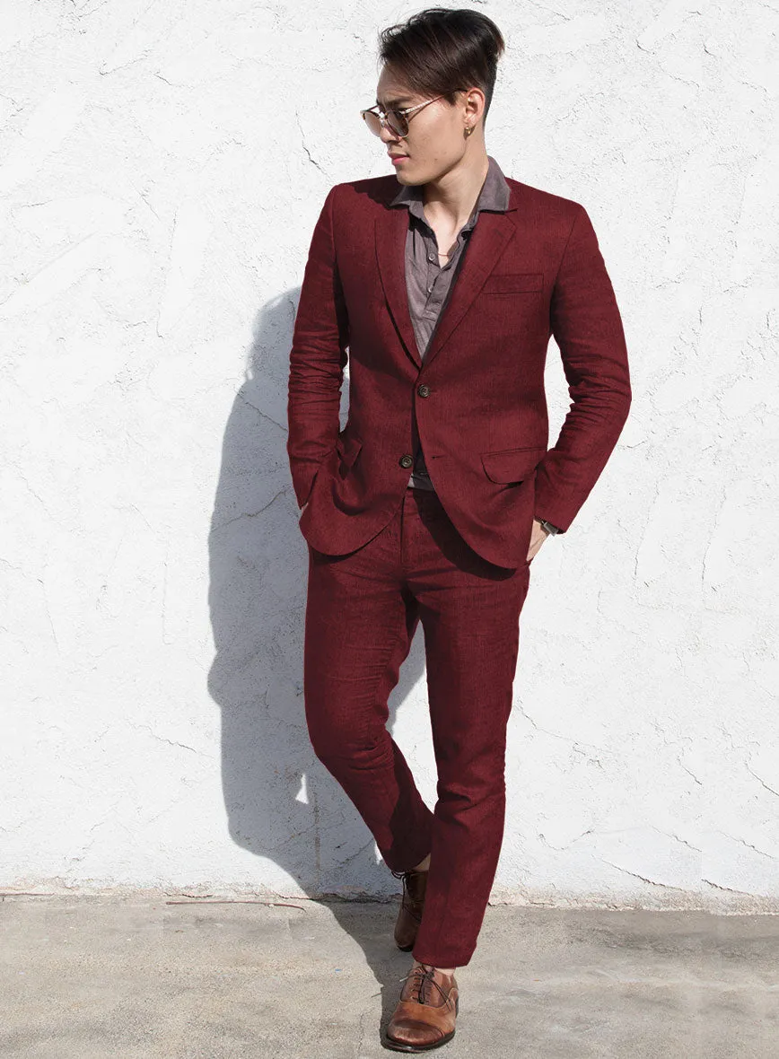 Campari Cranberry Linen Suit