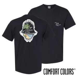 Comfort Colors Shark Bite Black Short Sleeve Pocket Tee