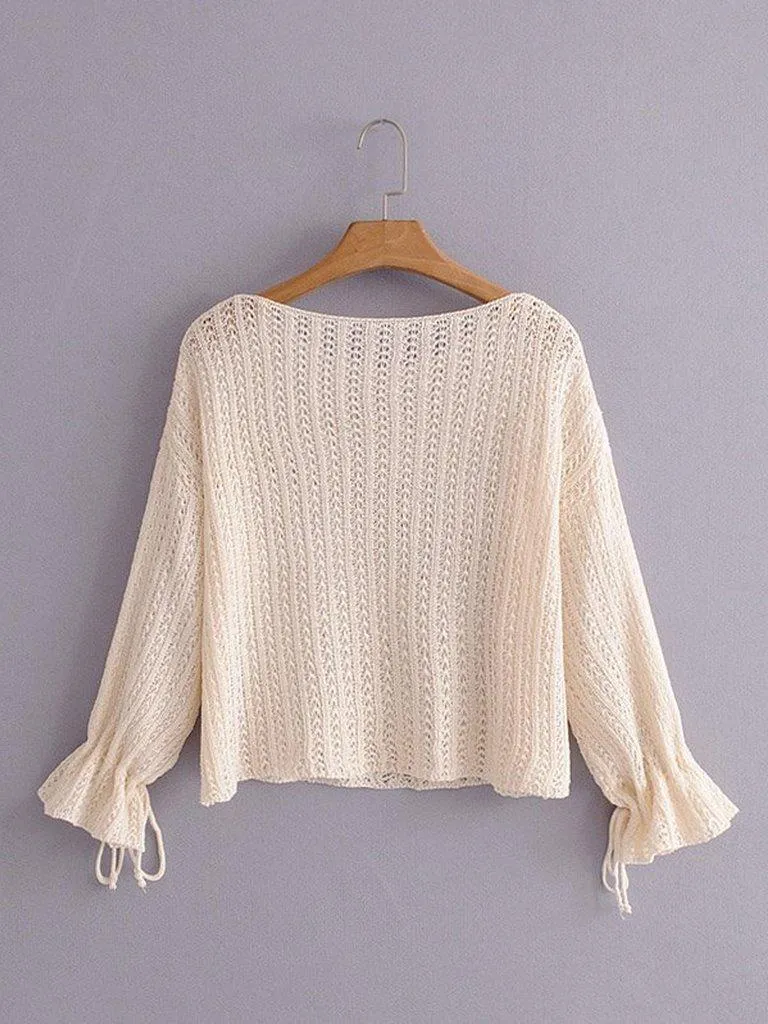 Drop Shoulder Open-Knit Jumper