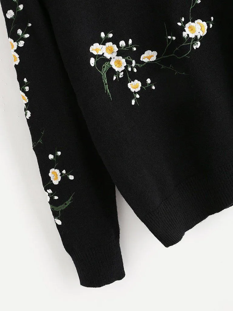 Flower Blossom Embroidered Sweater