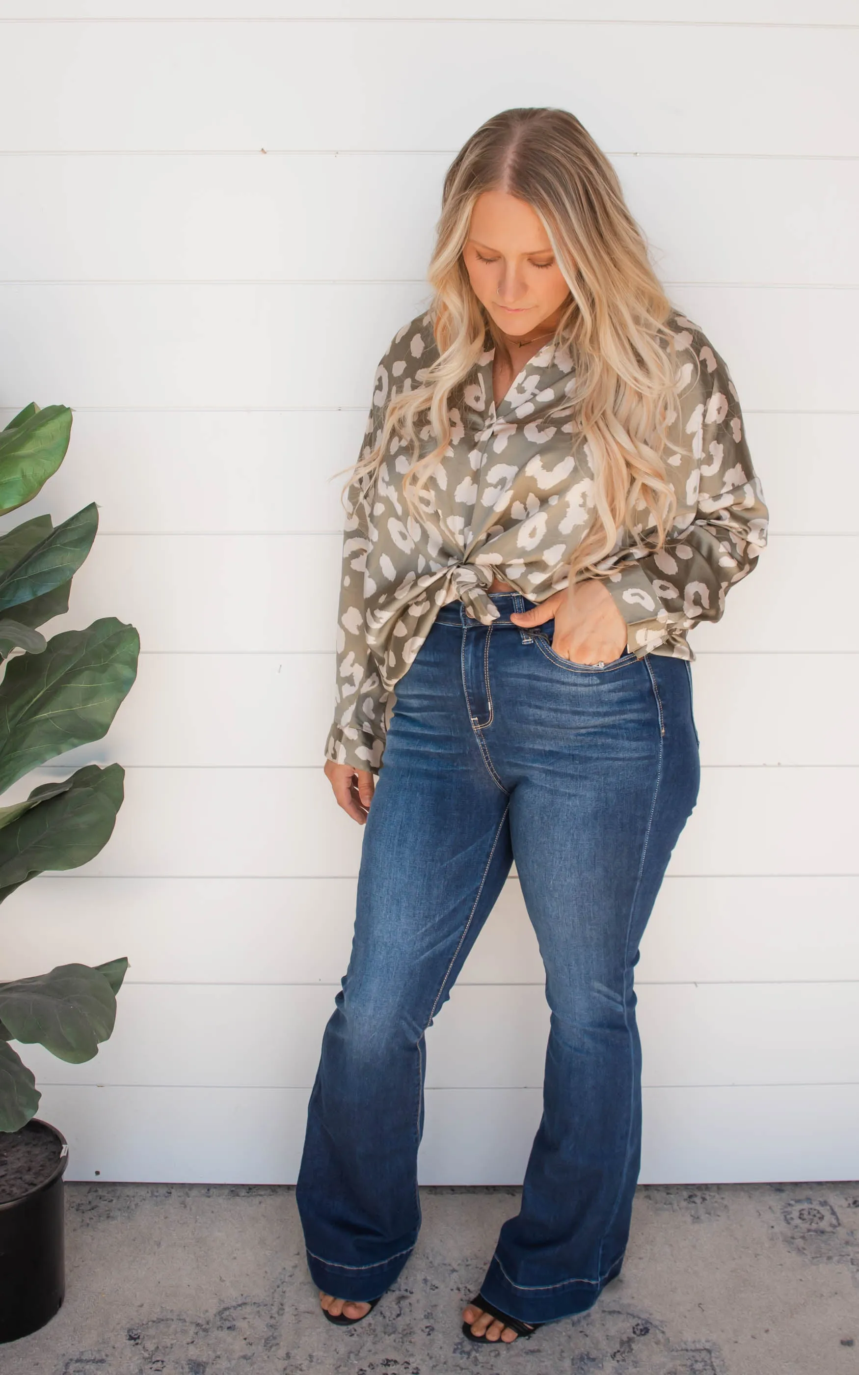 Flowy Leopard V-Neck Blouse | FINAL SALE