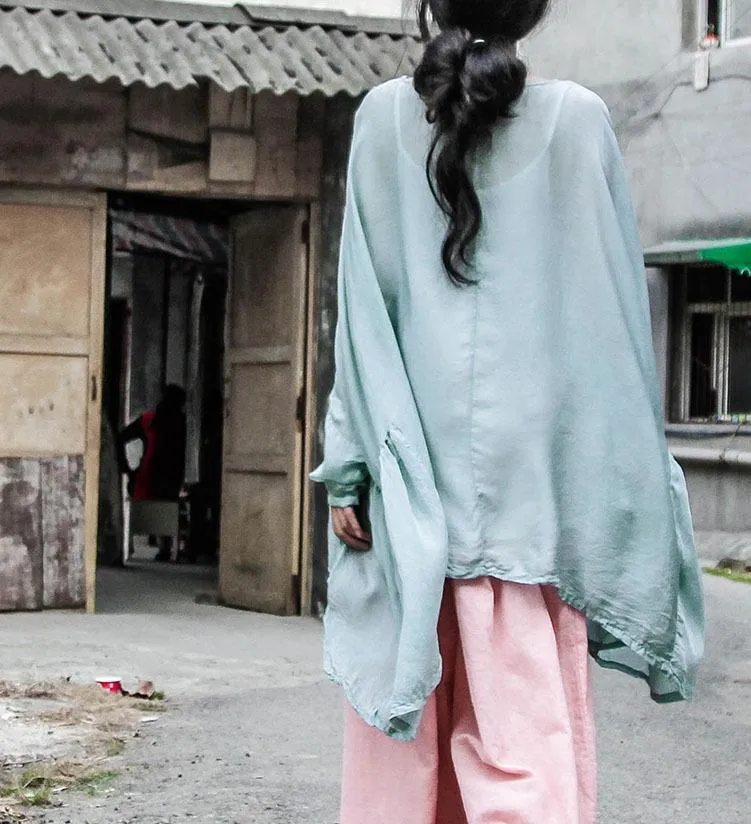 Flowy Long Batwing Sleeve Shirt | Lotus