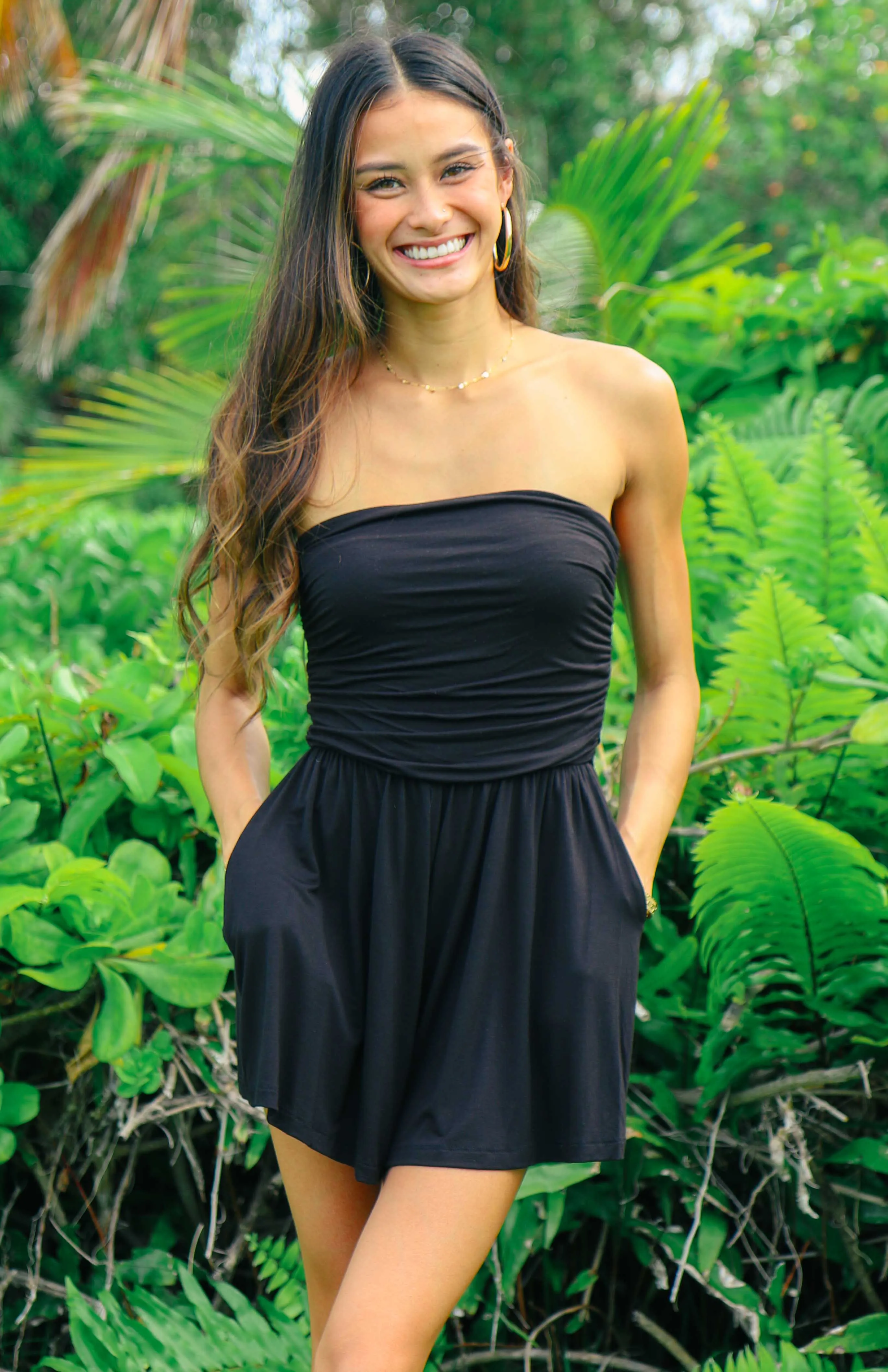 Flowy Tube Top Romper (BLACK RESTOCKED)