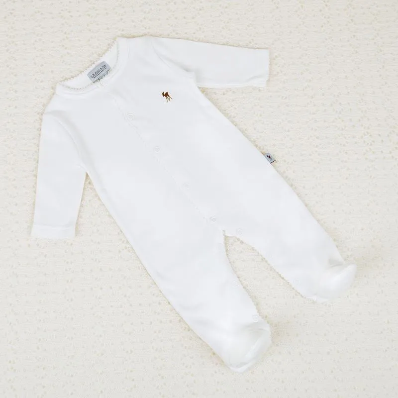 G.H.Hurt & Son Baby Fawn Babygrow - White