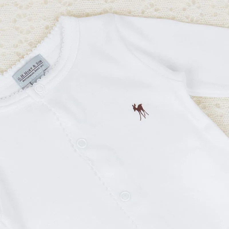 G.H.Hurt & Son Baby Fawn Babygrow - White