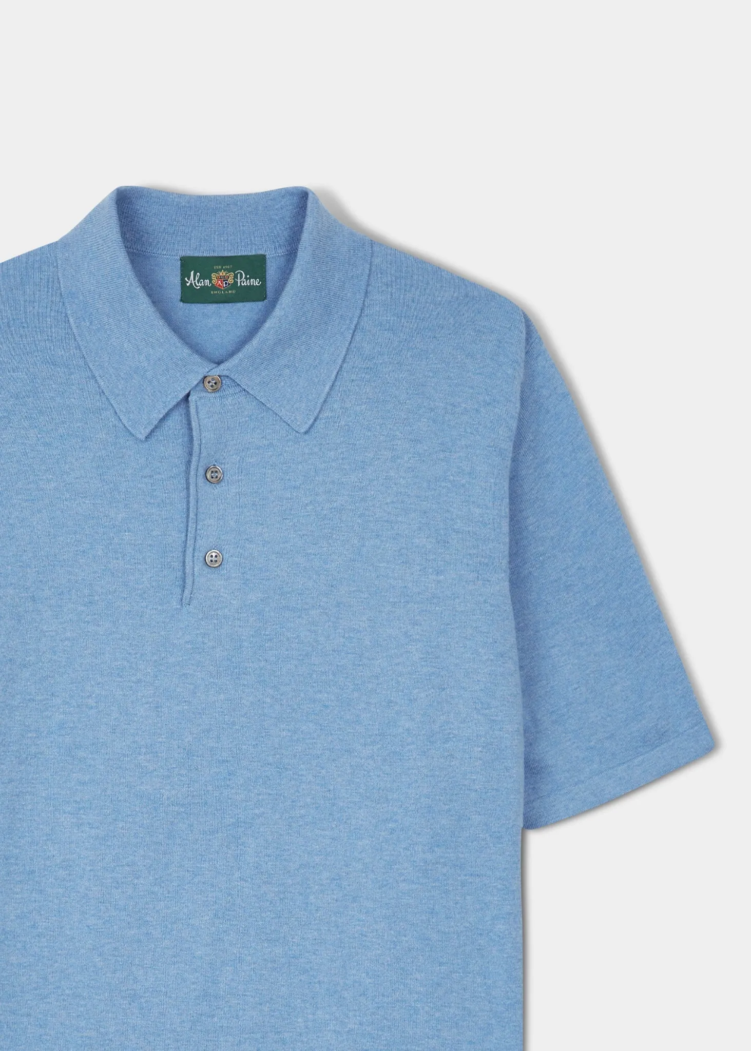 Halstead Luxury Cotton Polo Shirt In Carolina Blue