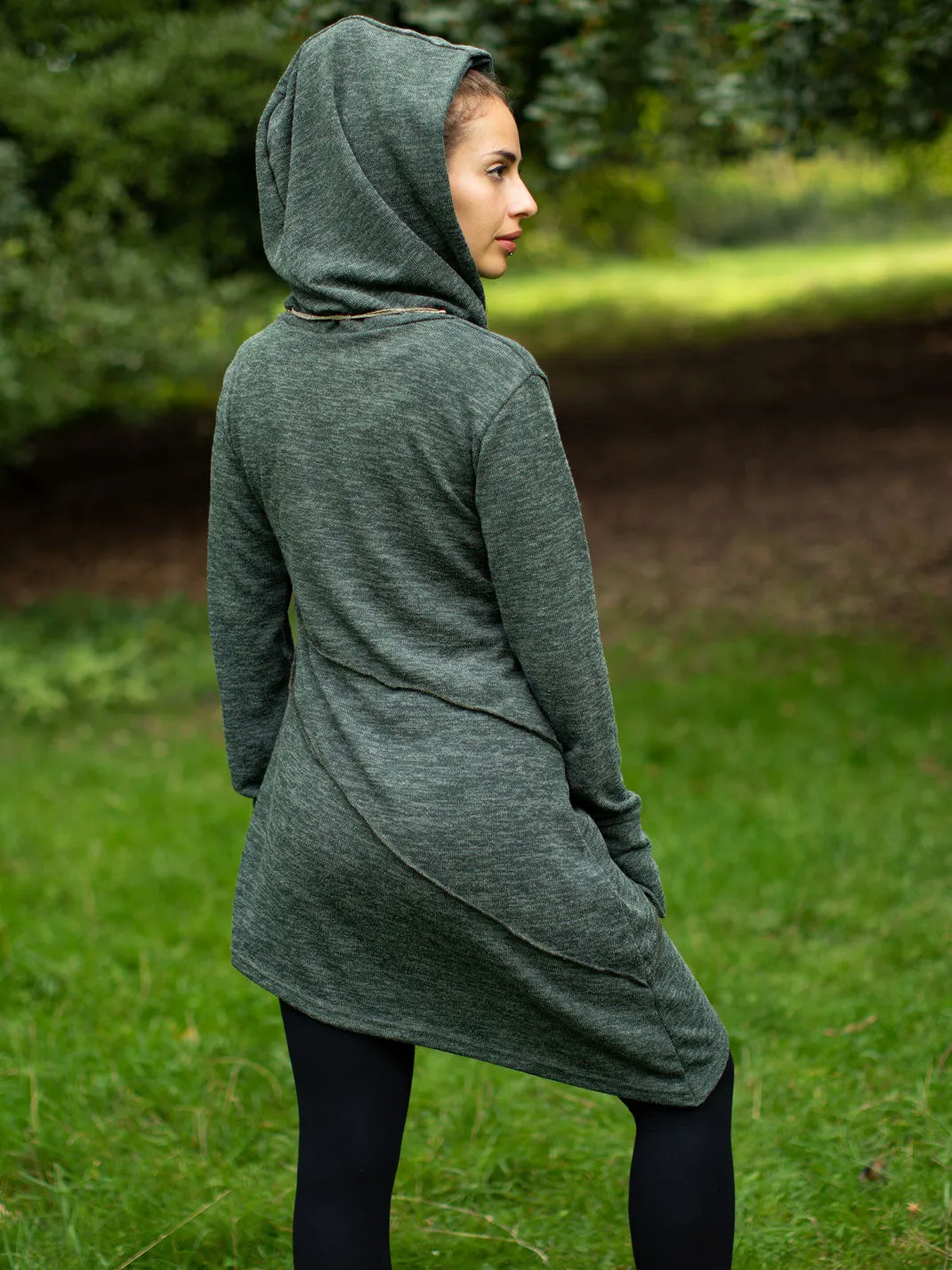 Hooded Pixie Dress Olive Green