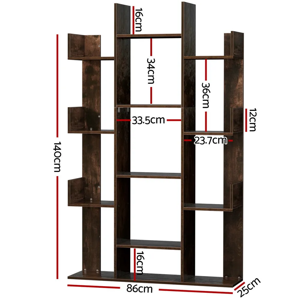 Industrial Tree-Shaped Bookshelf with 13 Shelves Artiss