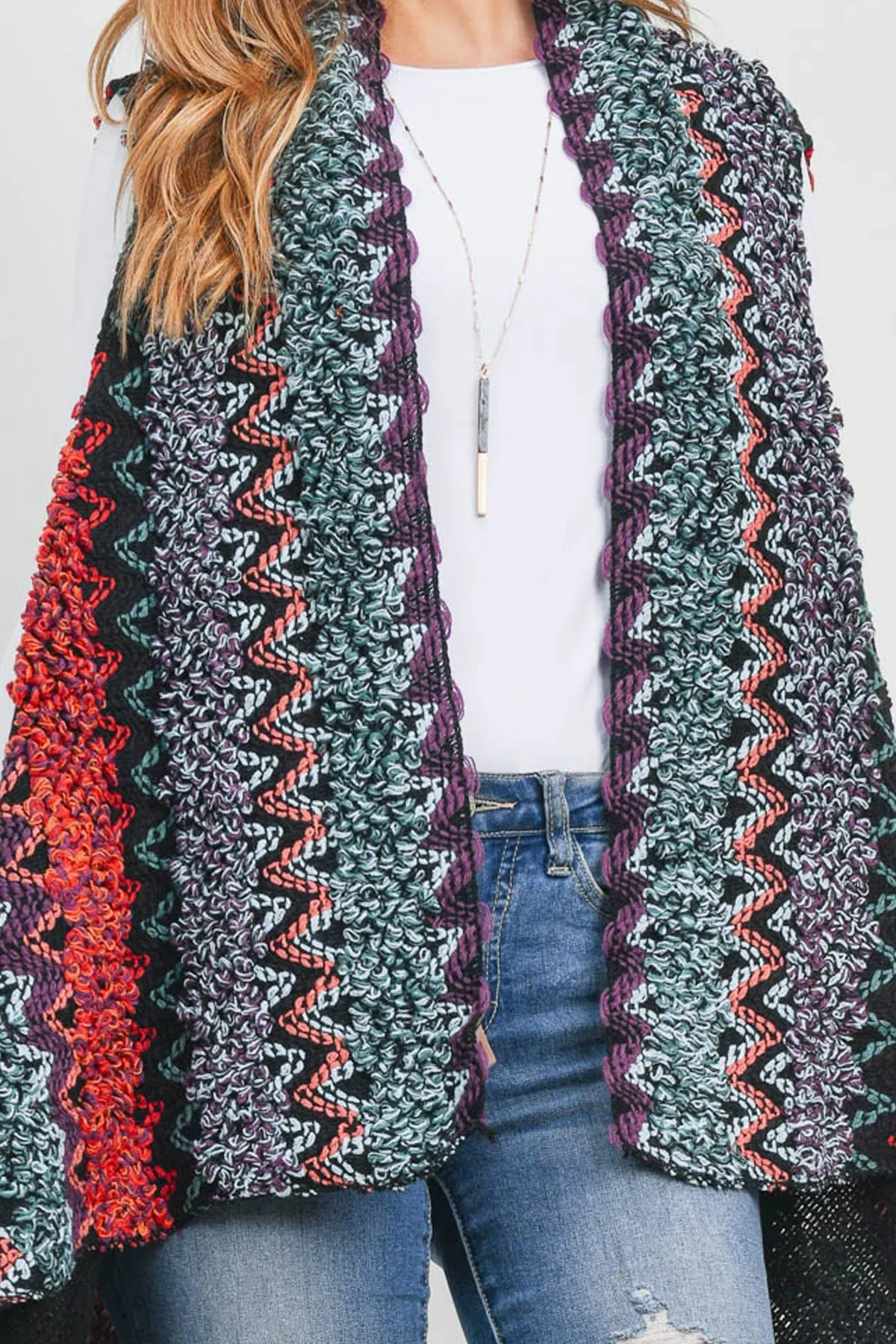 MULTI COLOR CHEVRON VEST (NOW $7.75 ONLY!)