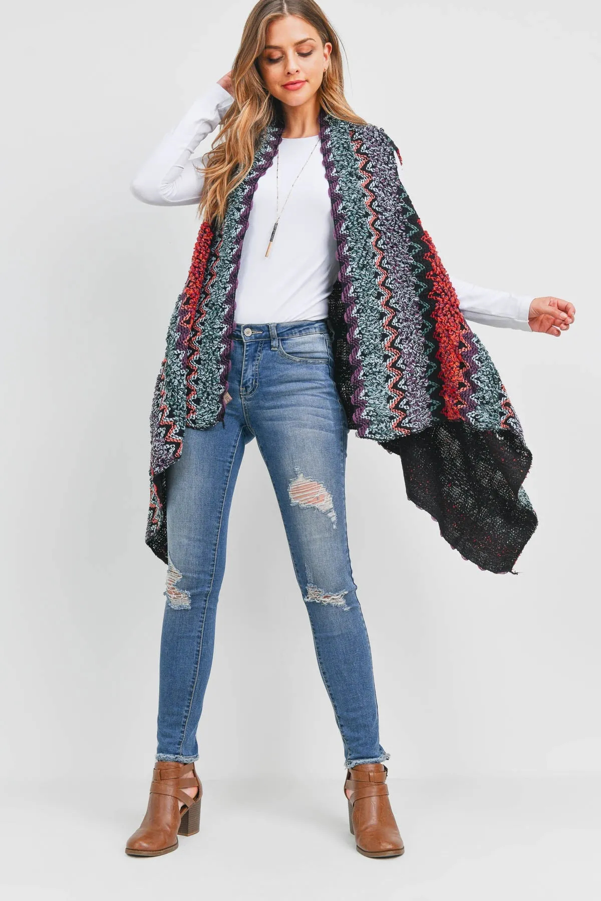 MULTI COLOR CHEVRON VEST (NOW $7.75 ONLY!)