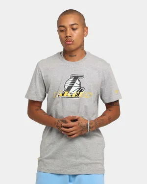 New Era Los Angeles Lakers Script T-Shirt Heather Grey