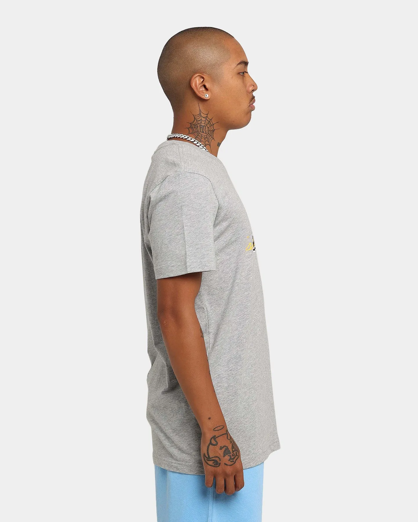 New Era Los Angeles Lakers Script T-Shirt Heather Grey