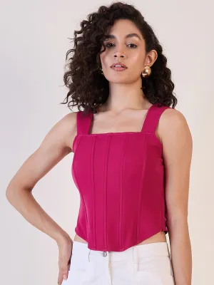 Pink Strappy Corset Top