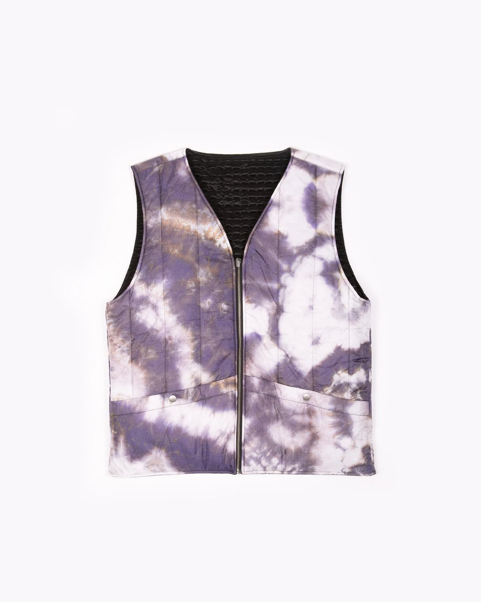 Reversible Insulated Vest - Black/Purple Ash Dyed