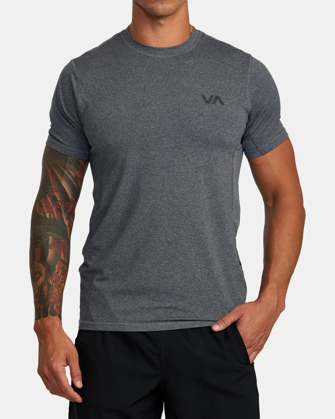 RVCA Sport Vent Peformance Tee - Charcoal