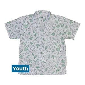 Science Green Microbes White Youth Hawaiian Shirt