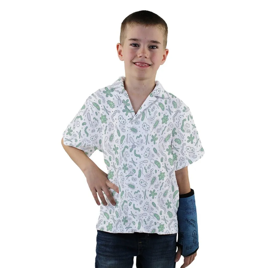 Science Green Microbes White Youth Hawaiian Shirt