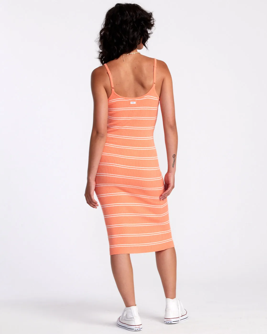 Silhouette Bodycon Midi Dress - Fusion Coral