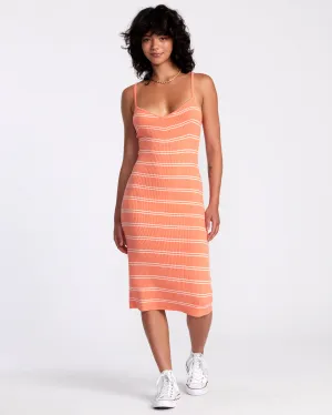 Silhouette Bodycon Midi Dress - Fusion Coral