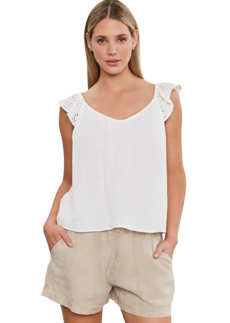 Stella Eyelet Top - White