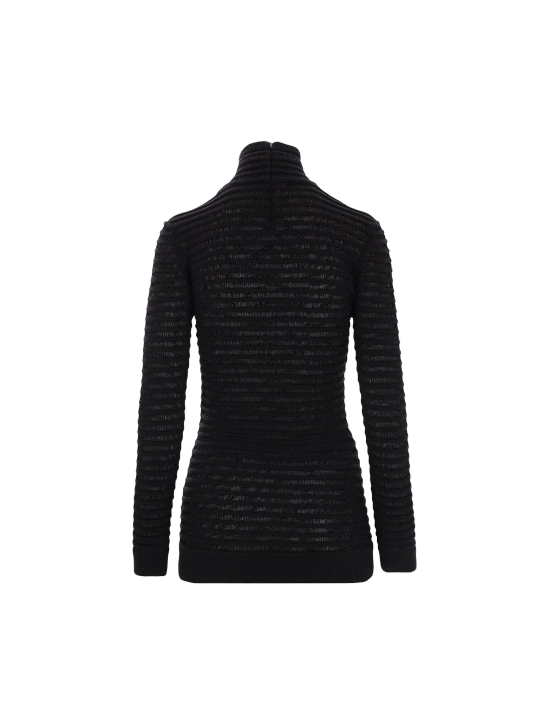 Striped Wool Turtleneck Top