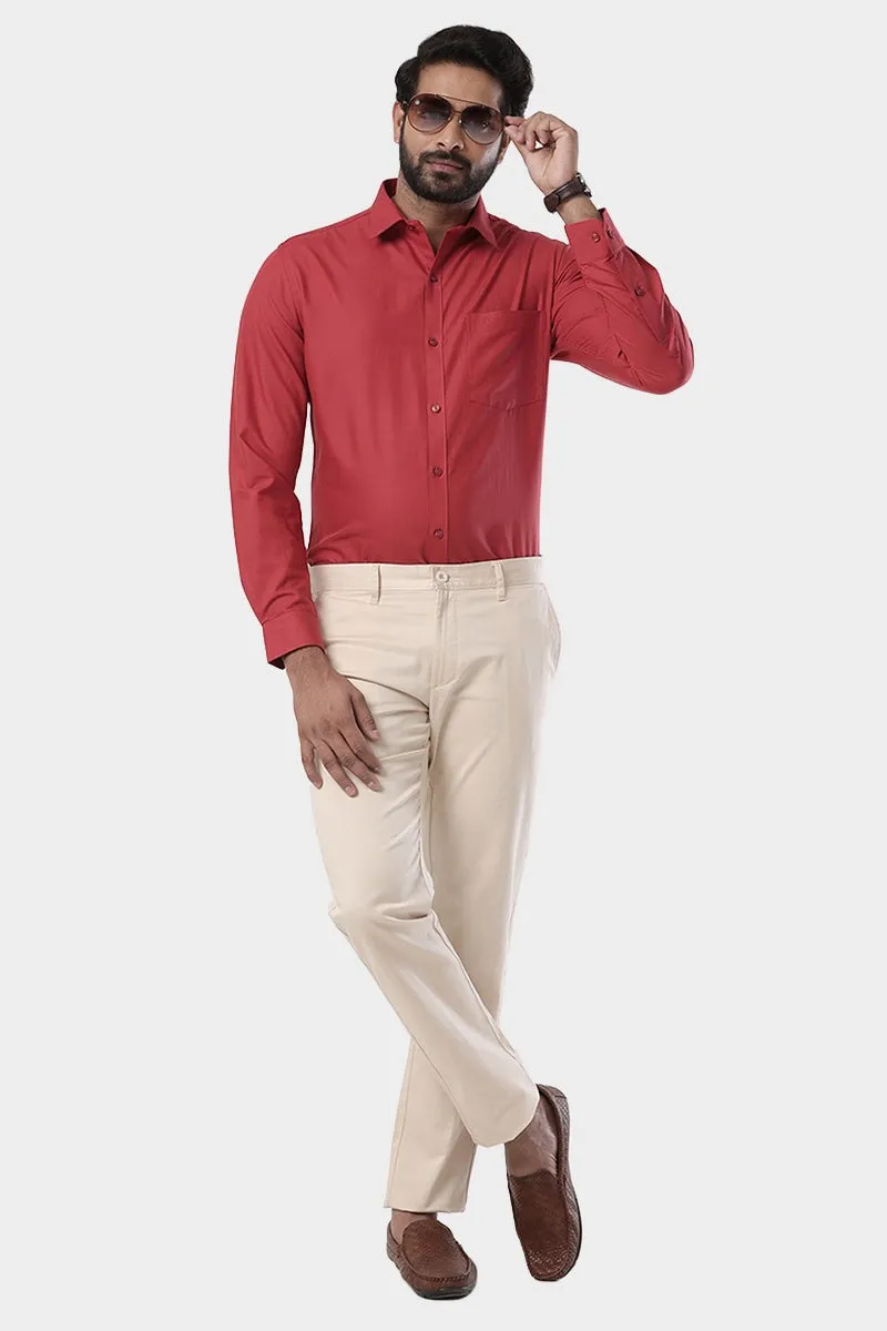 Super Soft - Dark Red Formal Shirts for Men | Ariser