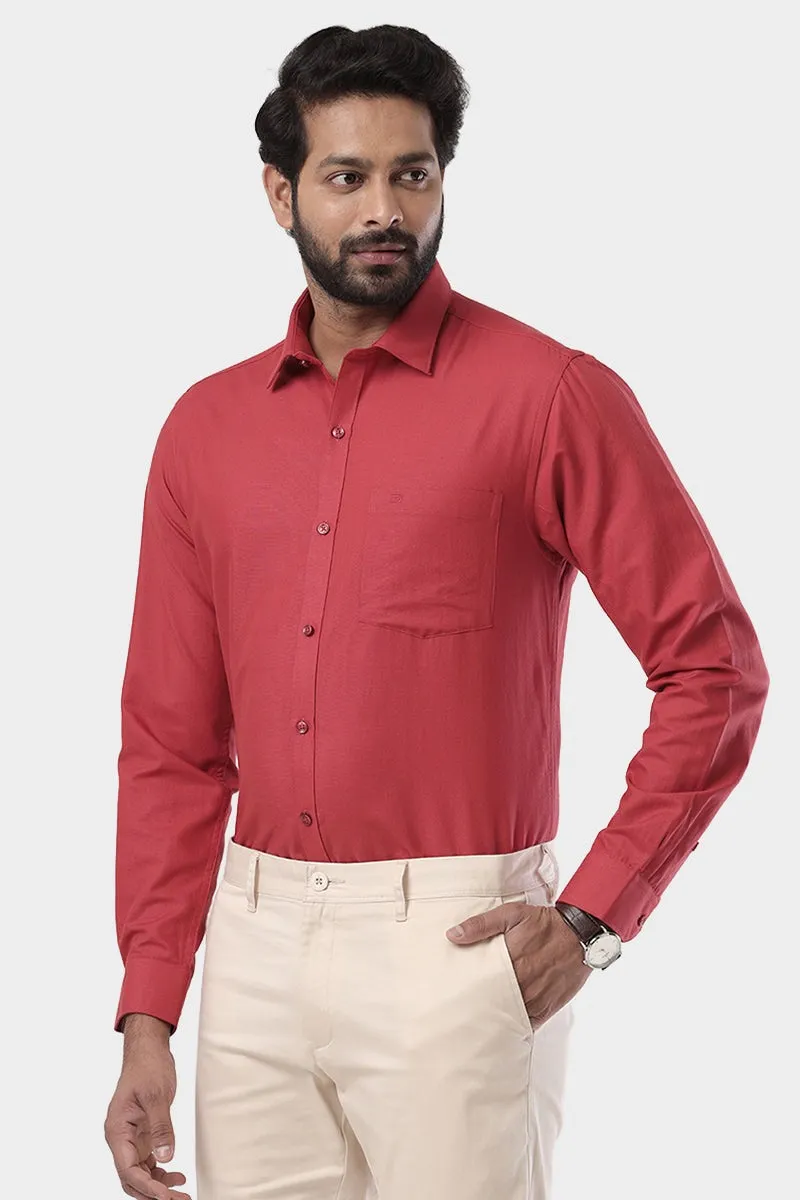 Super Soft - Dark Red Formal Shirts for Men | Ariser