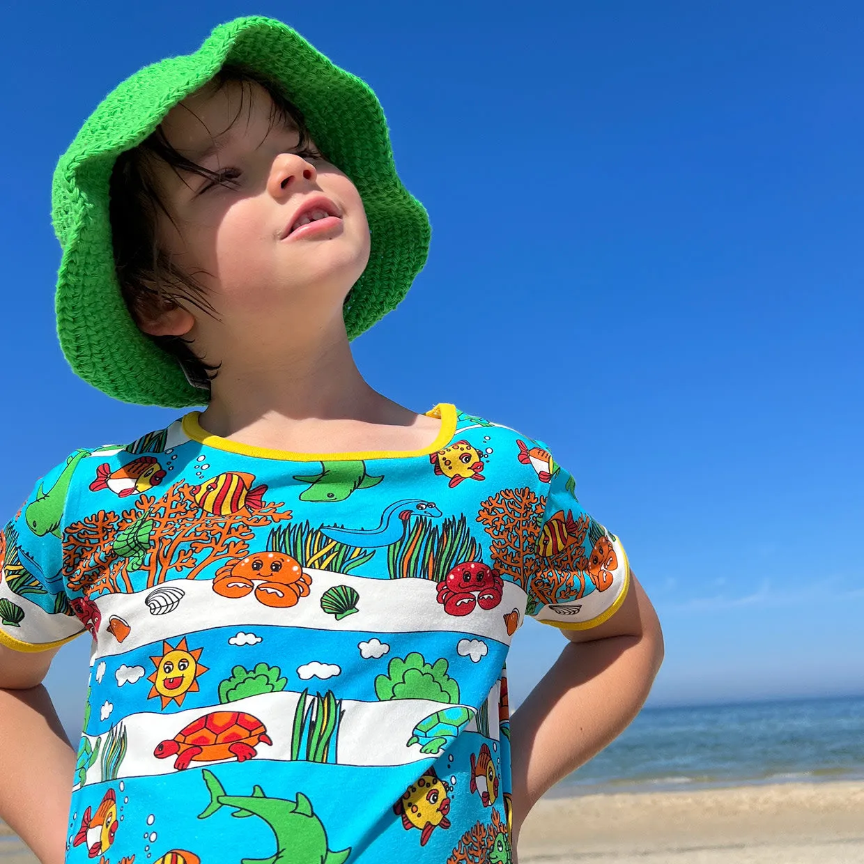 T-shirt with underwater landscapes