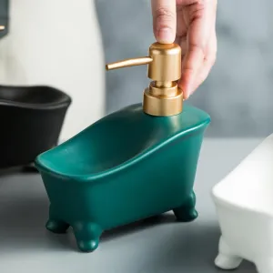 The Better Home 350ML Green Ceramic Soap Dispenser for Bathroom | Bathroom Accessories | Handwash Dispenser | Liquid Soap Dispenser for Kitchen | Handwash Bottle | Hand Wash Dispensers Pump