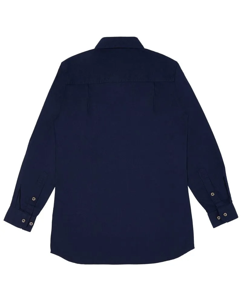 Tradies Womens Closed Front LS Shirt Twin Value Pack - French Navy