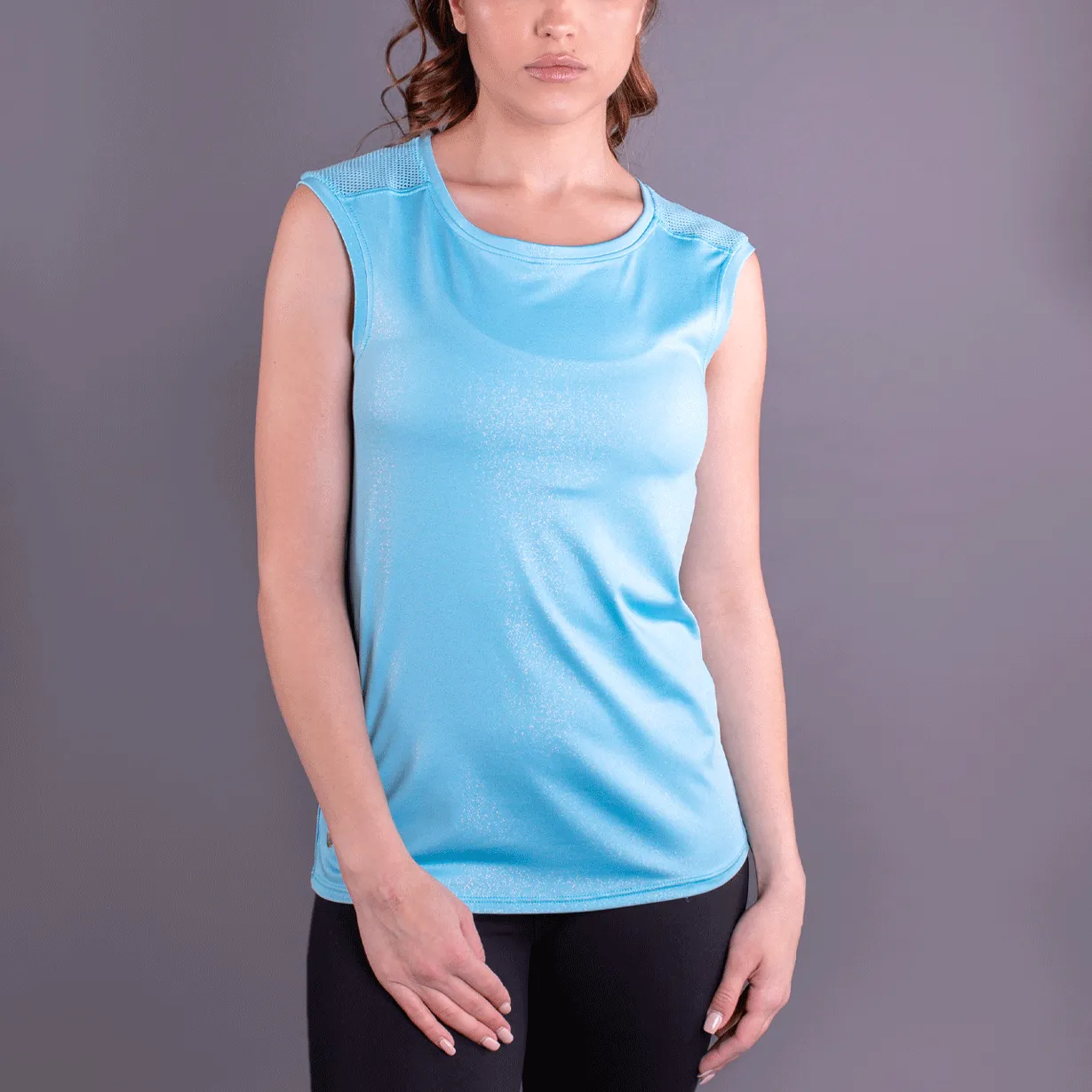 Turquoise Mesh Back Tank