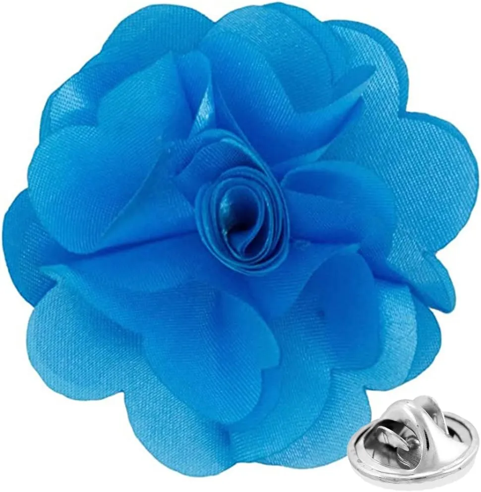 Vittorio Vico Unisex Satin Solid Flower Lapel Pin