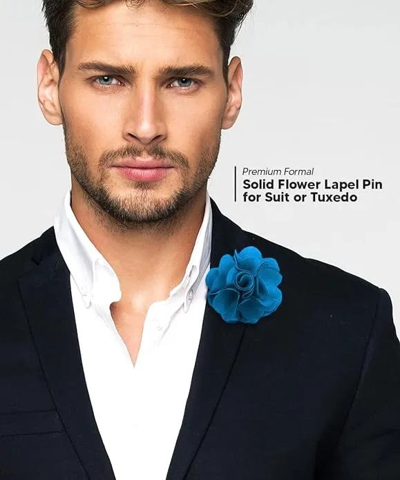 Vittorio Vico Unisex Satin Solid Flower Lapel Pin