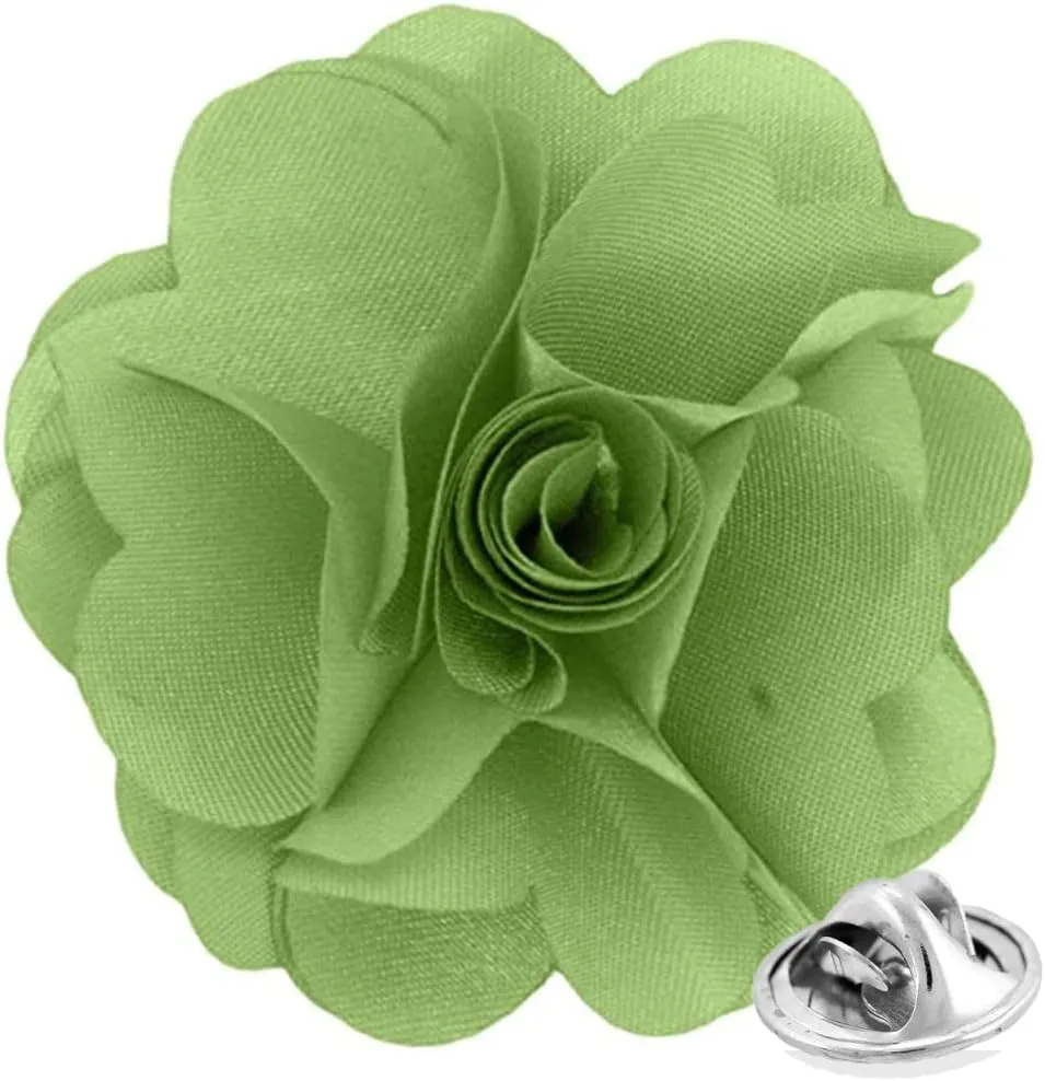 Vittorio Vico Unisex Satin Solid Flower Lapel Pin