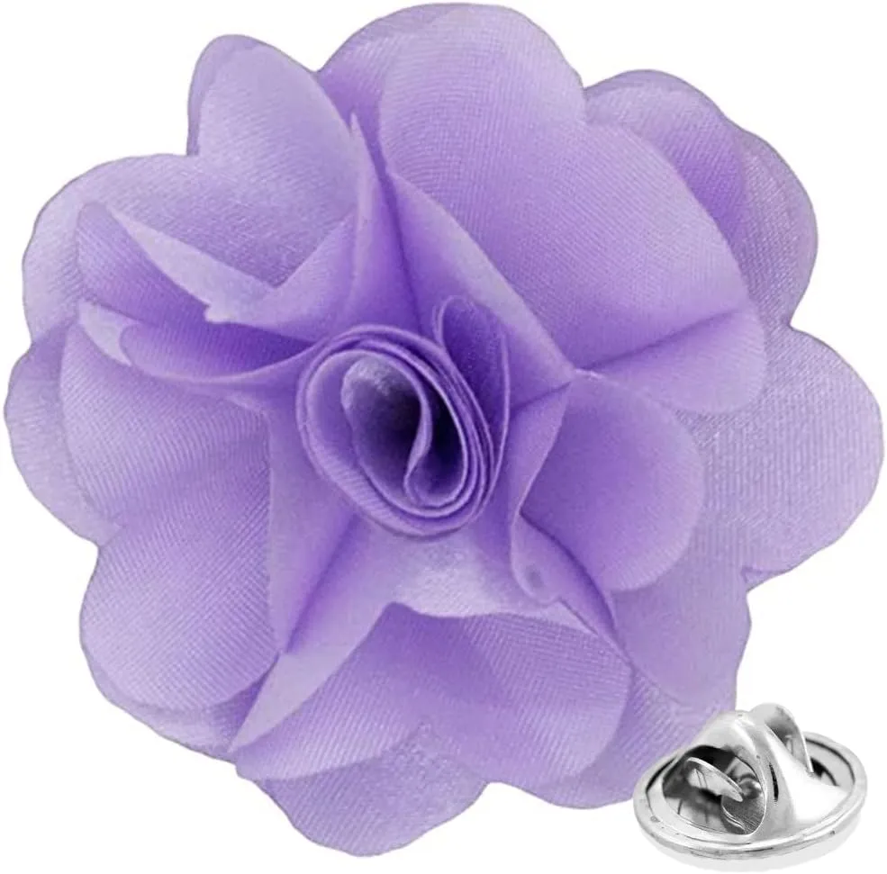 Vittorio Vico Unisex Satin Solid Flower Lapel Pin