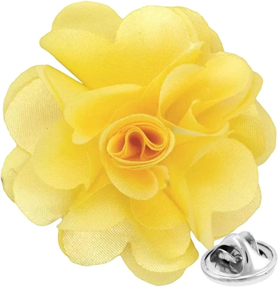 Vittorio Vico Unisex Satin Solid Flower Lapel Pin