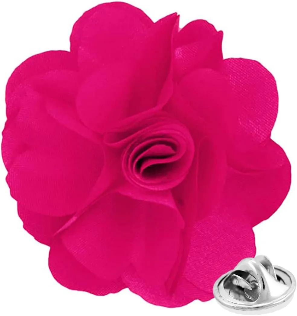 Vittorio Vico Unisex Satin Solid Flower Lapel Pin