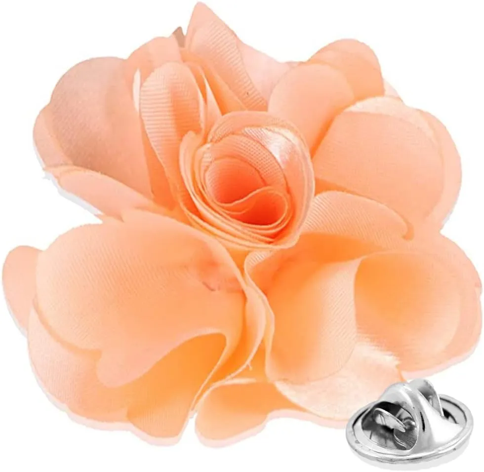 Vittorio Vico Unisex Satin Solid Flower Lapel Pin