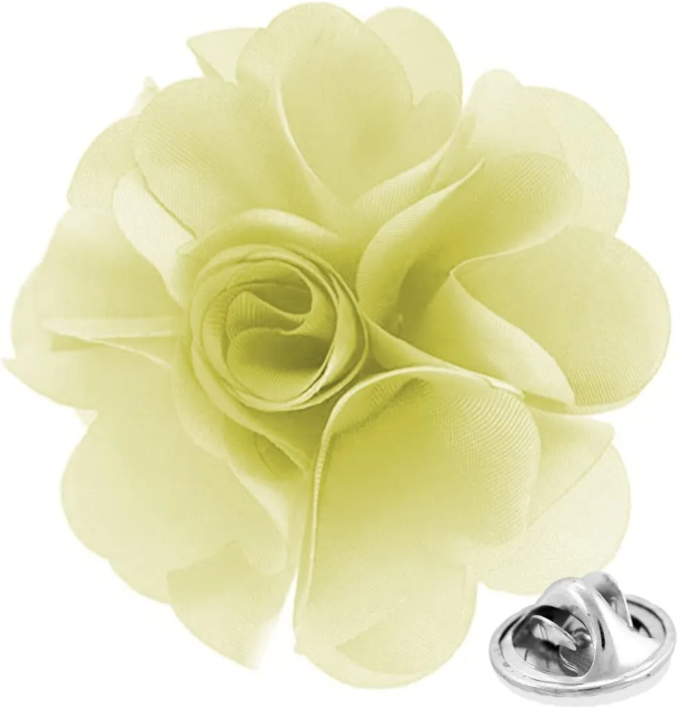 Vittorio Vico Unisex Satin Solid Flower Lapel Pin